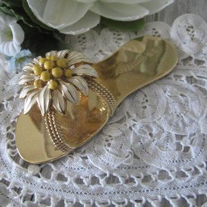 ST. JOHN - Gold Tone Sandal Paperweight - Rare
